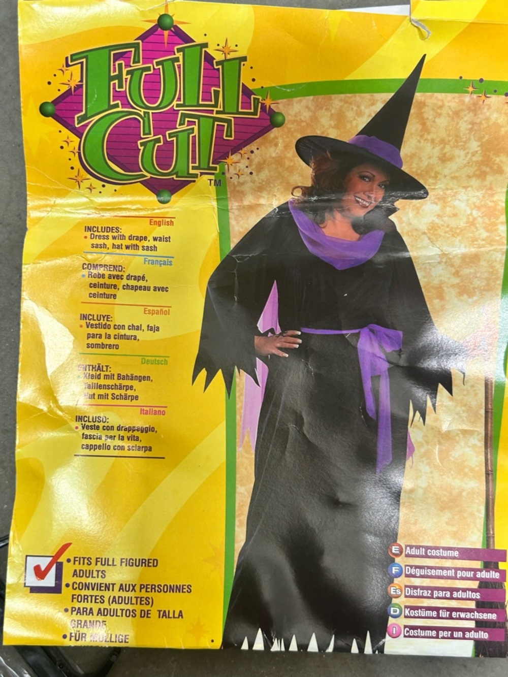 Witch Costume Halloween Full Cut Purple & Black | Adult One Size